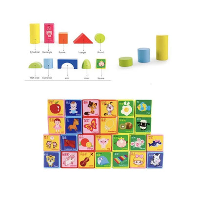 Hra typu puzzle pro objevování města, vícebarevné, dřevo