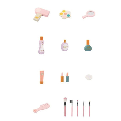 Hračka pro make -up, 27 kusů, bílá, dřevo