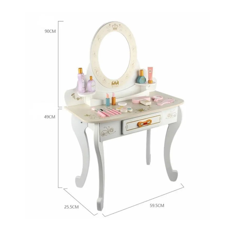 Hračka pro make -up, 27 kusů, bílá, dřevo