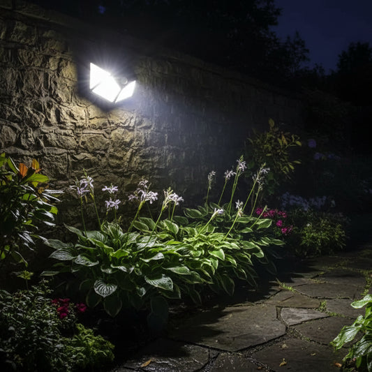 Solární lampa se snímačem pohybu, 100 LED, 20W, IP.65, černá