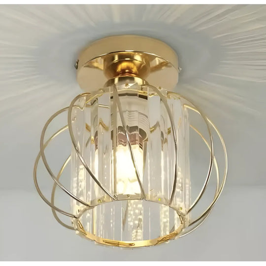 Lustr Monica, 1XE27, zlatý, D 16cm, kov a křišťálové klasické lustry Výchozí název Alessandro Design