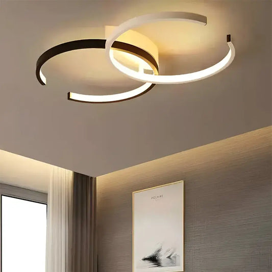 LED LED LED LED semiarc, 28W, kovový, bílý s černým, dálkovým ovládáním, studeným/horkým/neutrálním světlem