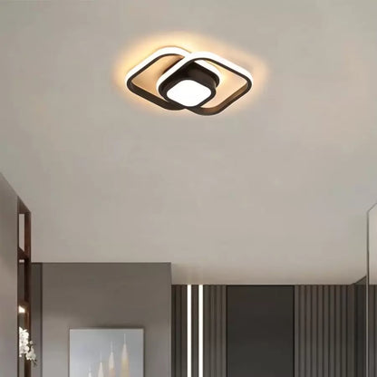 DUOFORM LED lustr, 21W, 3 čtverce, studené/teplé/neutrální světlo, černá