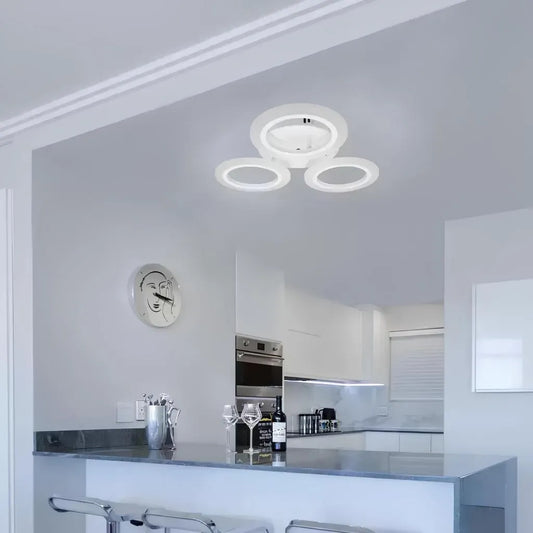 LED LED LED Crina, 24W, 3 kruhy, neutrální světlo, bílá