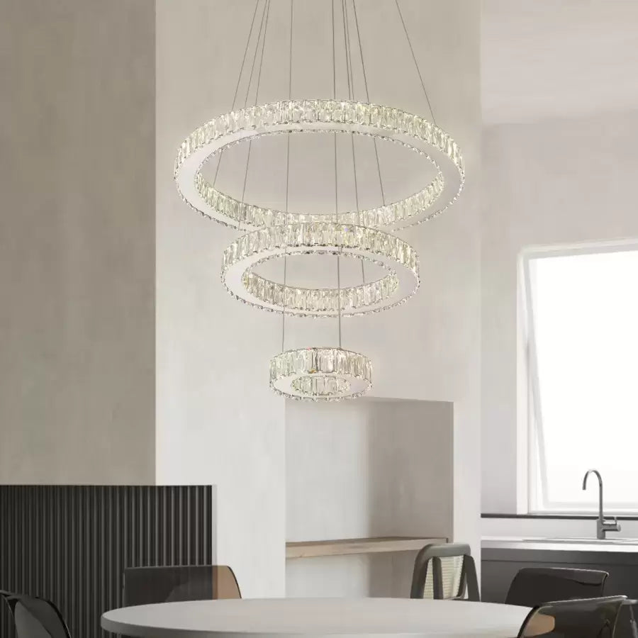 Lulus LED Crystal s Kanaánem 120W Dimable Silver Remote Control