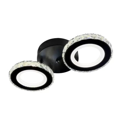 Lust LED Nova Rovon s krystaly, dálkovým ovládáním, 2 světelné zdroje, 29W, Black & Nerezová