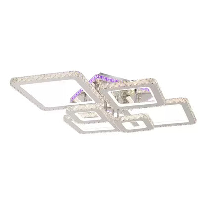 Lust LED NOVA Rhomba s krystaly, 6 světelných zdrojů, RGB, dálkové ovládání, 178W, Glossy Chrome