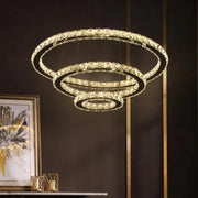 LED LED LUD LUMINIS, 78W, Crystal and Metal, 3 kruhy, dimable, nastavitelná výška, studená/horké/neutrální světlo, luxusní osvětlení