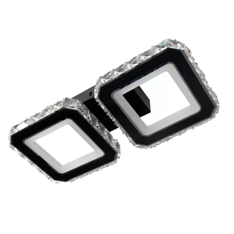 LED CHANDIER s dálkovým ovládáním Quadris, 24W, 2 čtverce, studené/horké/neutrální světlo, nestabilní, černé