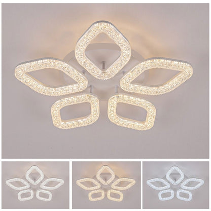 Lustra LED cu telecomanda, 67W, Lumina Rece/Calda/Neutra, Dimabila, Auriu