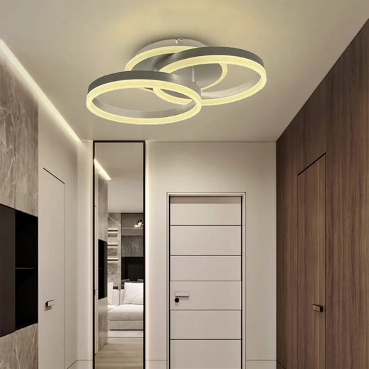 LED CHANDIER s dálkovým ovládáním Lyra, 120 W, 2 kruhy, mamín, kartáčované stříbro, chlad/horké/neutrální světlo