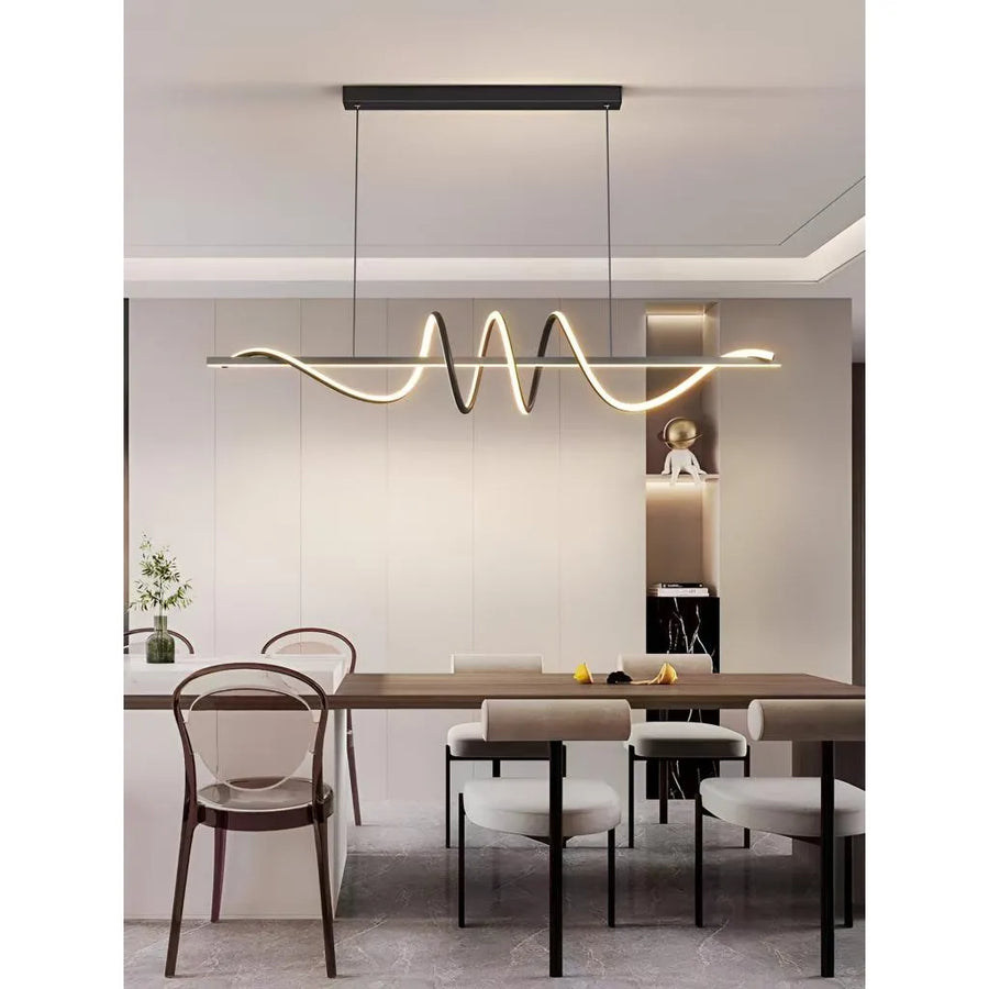LED lustr zavěšený dálkovým ovládáním stuhy, 66W, nastavitelnou výškou, chlad/horké/neutrální světlo, nestabilní, černé