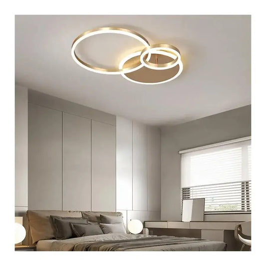 LED lustr s dálkovým ovládáním Myrene, 110W, zlatý, nestabilní