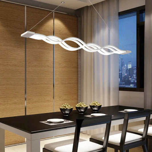 LED lustr zavěšený vlnovým dálkovým ovládáním, 105W, nastavitelnou výškou, chlad/horké/neutrální světlo, sedmikráska, bílá