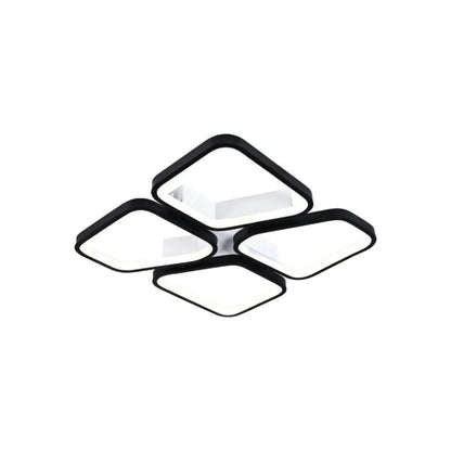 LED CHANDIER s dálkovým ovládáním Daiki, 79W, 4 čtverce, studené/horké/neutrální světlo, laskavé, černé