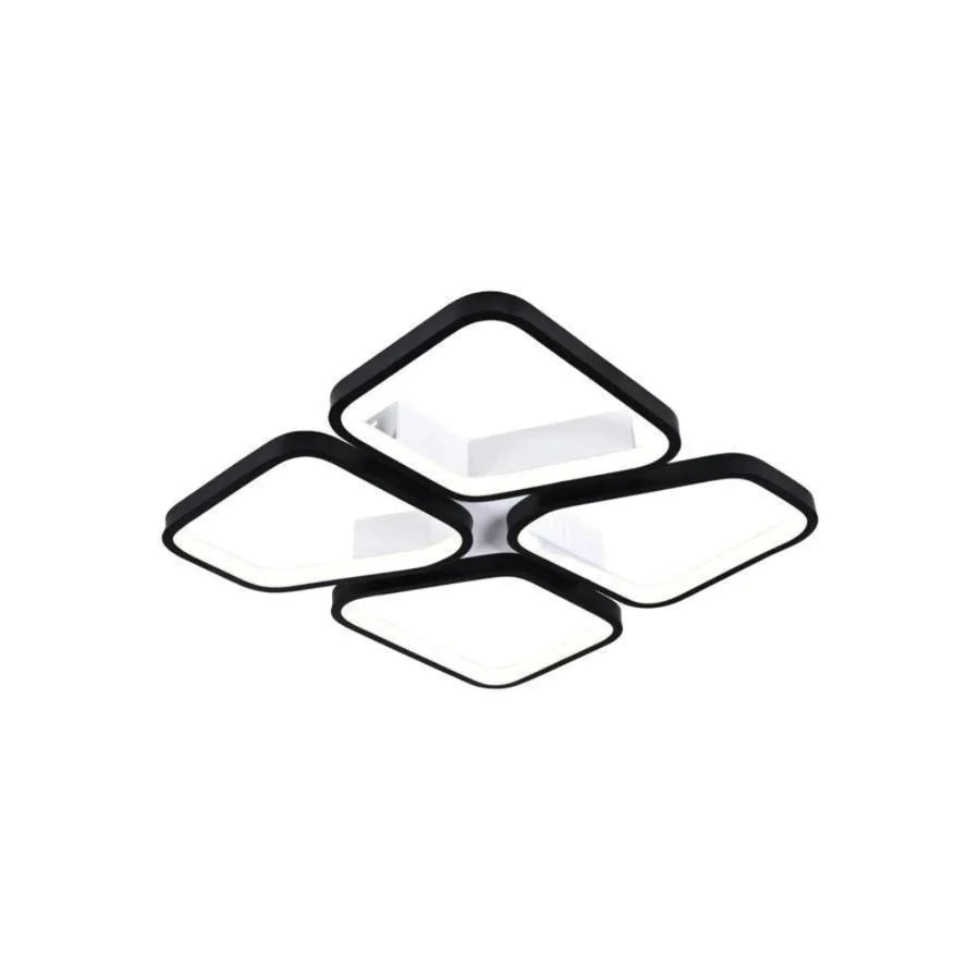 LED CHANDIER s dálkovým ovládáním Daiki, 79W, 4 čtverce, studené/horké/neutrální světlo, laskavé, černé