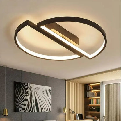LED LED vektor Arcus, polokvění, 35W, kovový, oddíl, studené/horké/neutrální světlo, černé, minimální design