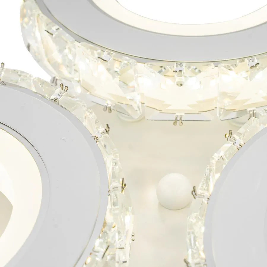 LED LED ECOTIUS LED s dálkovým ovládáním, 72W, Chrome s bílým, studeným/horkým/neutrálním světlem, kovem a krystalem, praní, IP.20