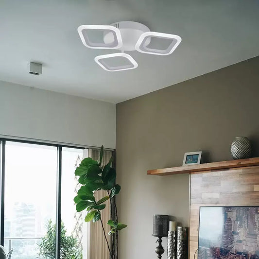 LED LED Erika, 24W, 3 čtverce, neutrální světlo, bílá