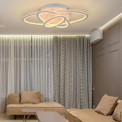 LED CHANDIER s gentianským dálkovým ovládáním, 75W, 3 elipsy, chladné/horké/neutrální světlo, nestabilní, bílé