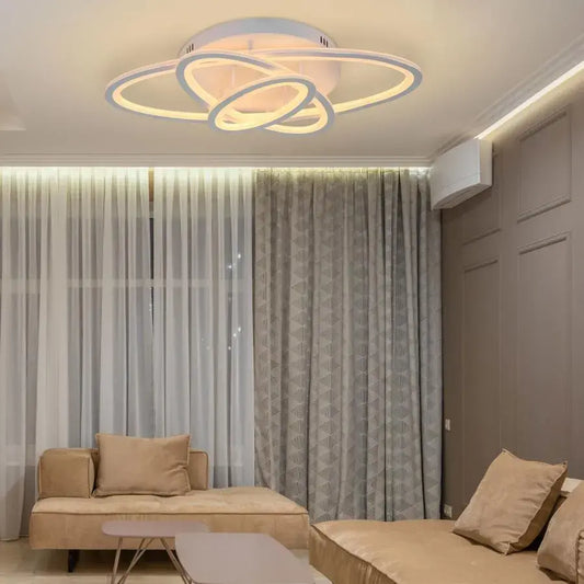 LED CHANDIER s gentianským dálkovým ovládáním, 75W, 3 elipsy, chladné/horké/neutrální světlo, nestabilní, bílé