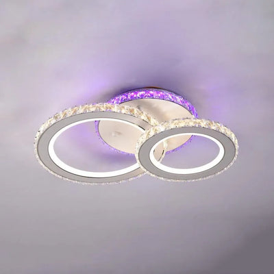 Lust LED Nova Rovon s krystaly, 2 světelné zdroje, RGB, s dálkovým ovládáním, 43W, bílý a nerezový