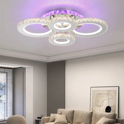 Lulus vedl Nova Rondoda s krystaly, 4 světelné zdroje, RGB, s dálkovým ovládáním, 72W, lesklý chrom