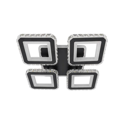 LED CHANDIER s dálkovým ovládáním Leila, 79W, 4 čtverce, studené/horké/neutrální světlo, nestabilní, černé