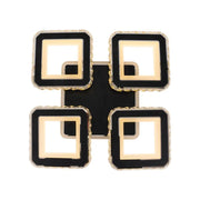 LED CHANDIER s dálkovým ovládáním Leila, 79W, 4 čtverce, studené/horké/neutrální světlo, nestabilní, černé