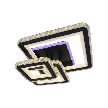 Lulus vedl Nova Quadria s krystaly, 3 zdroje světelných zdrojů, RGB, s dálkovým ovládáním, 154W, Black & nerezový