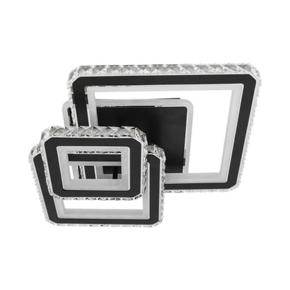 Lulus vedl Nova Quadria s krystaly, 3 zdroje světelných zdrojů, RGB, s dálkovým ovládáním, 154W, Black & nerezový