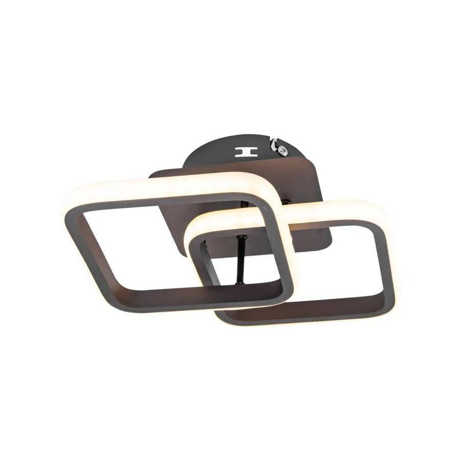LED LED LED LULIA, 24 W, Square, Brown, Acryl, Cold/Hot/Neutrální světlo