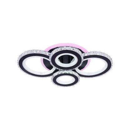 LED LED nova rovon s krystaly, 4 světelné zdroje, RGB, s dálkovým ovládáním, 68W, černou a skvrnou