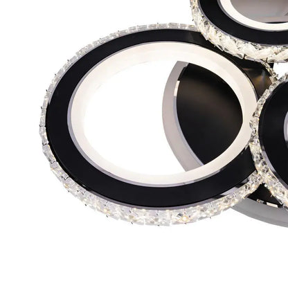 LED LED nova rovon s krystaly, 4 světelné zdroje, RGB, s dálkovým ovládáním, 68W, černou a skvrnou