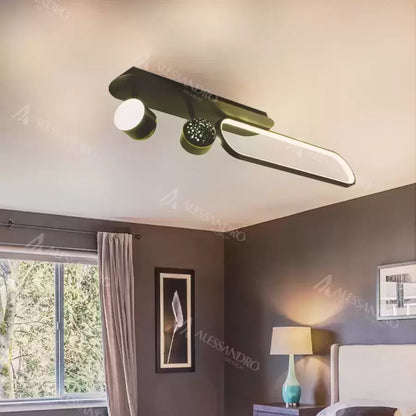 MEISSUN LED lustr 44W, lineární, studené/teplé/neutrální světlo, černý