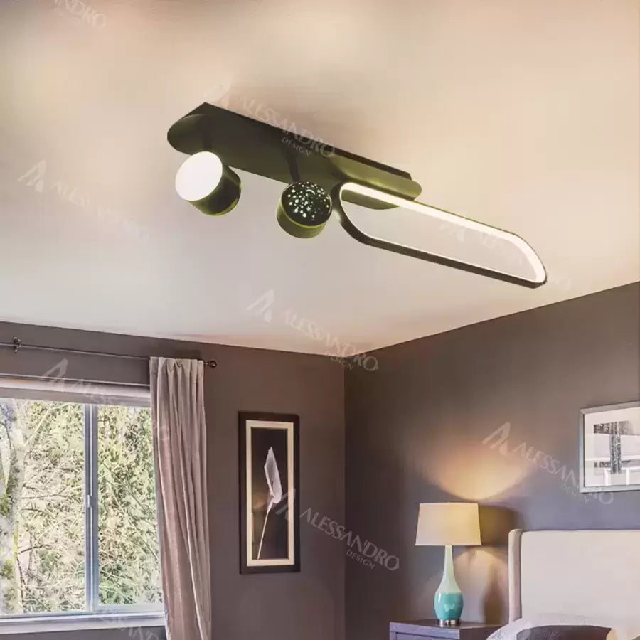 MEISSUN LED lustr 44W, lineární, studené/teplé/neutrální světlo, černý