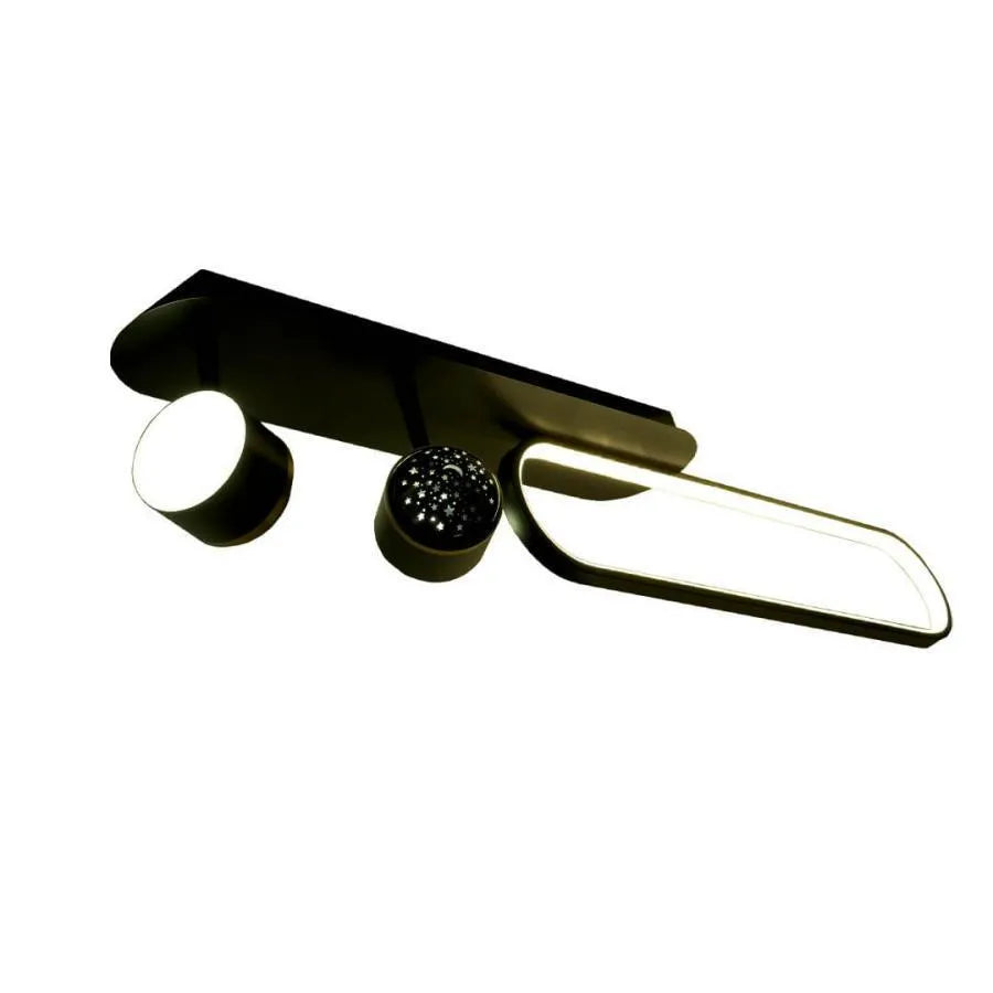 MEISSUN LED lustr 44W, lineární, studené/teplé/neutrální světlo, černý