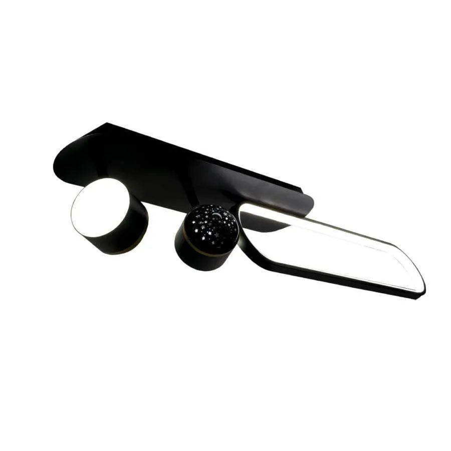 MEISSUN LED lustr 44W, lineární, studené/teplé/neutrální světlo, černý