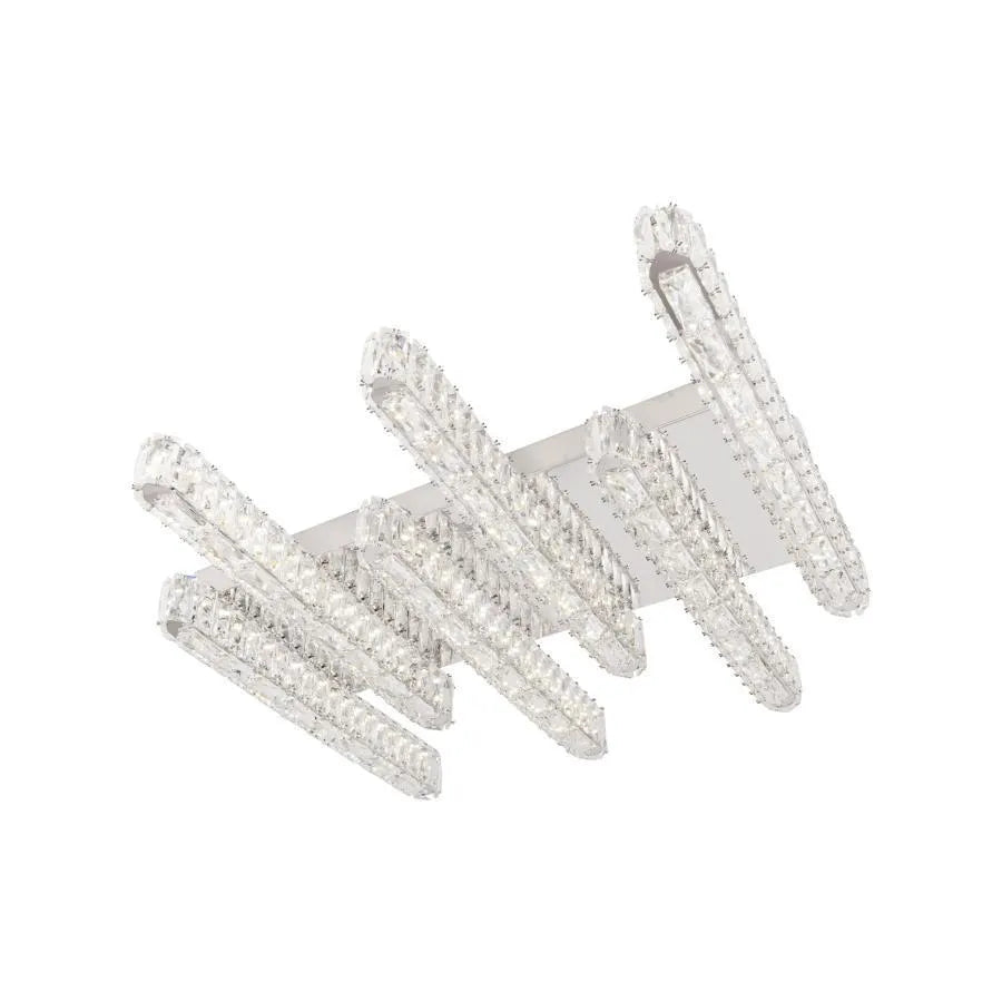 Candelabru LED PRISCILA, s dálkovým ovládáním, 216W, Crystal, Glossy Chrom, Waste, Hot/Cold/Neutrální světlo