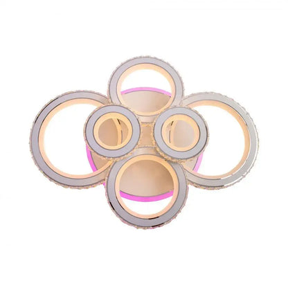 Lulus vedl Nova Rondra s krystaly, 6 světelných zdrojů, RGB, s dálkovým ovládáním, 154W, bílý a nerezový