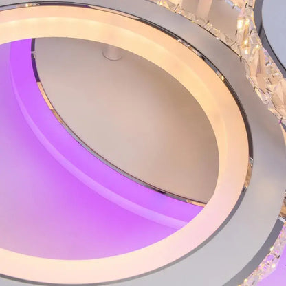 Lulus vedl Nova Rondra s krystaly, 4 světelné zdroje, RGB, s dálkovým ovládáním, 68W, bílý a nerezový