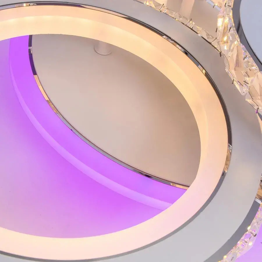 Lulus vedl Nova Rondra s krystaly, 4 světelné zdroje, RGB, s dálkovým ovládáním, 68W, bílý a nerezový