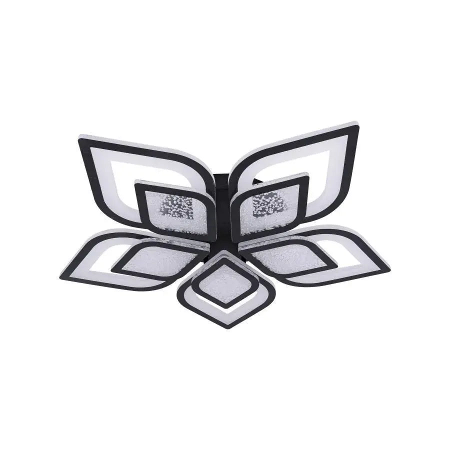 LED CHANDIER s dálkovým ovládáním Dalia, 170W, 5 okvětních lístků, studené/horké/neutrální světlo, nestabilní, černé