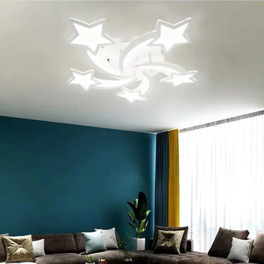 LED lustr s hypomoa dálkovým ovládáním, 69 W, 5 hvězdiček, studené/horké/neutrální světlo, nestabilní, bílé