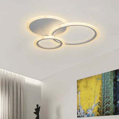 LED CHANDIER s Lucy dálkovým ovládáním, 52W, 3 kruhy, studené/horké/neutrální světlo, nestabilní, bílá