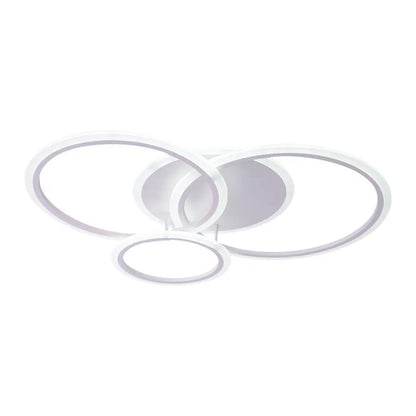 LED CHANDIER s dálkovým ovládáním Lucy, 70W, 4 kruhy, chladné/horké/neutrální světlo, nestabilní, bílé