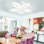 LED CHANDIER s dálkovým ovládáním orchideje, 65W, 5 okvětních lístků, studené/horké/neutrální světlo, nestabilní, bílé