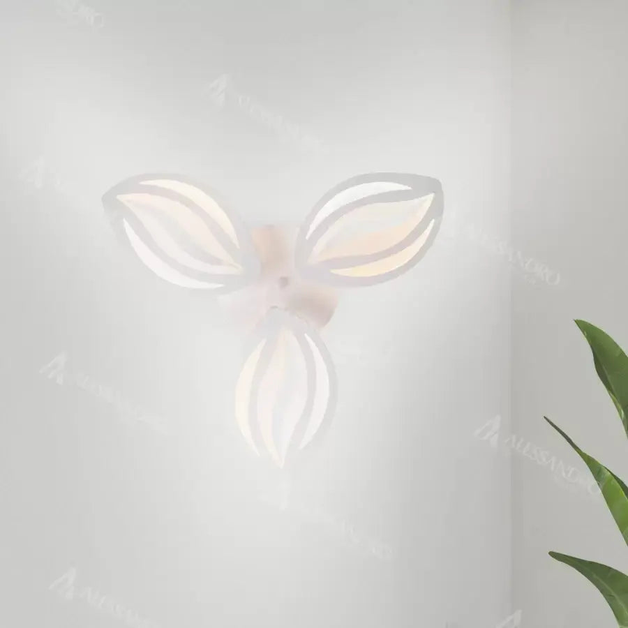 LED lustr s dálkovým ovládáním orchidejí, 39W, 3 okvětní lístky, chladné/horké/neutrální světlo, nestabilní, bílé
