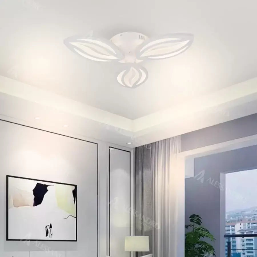 LED lustr s dálkovým ovládáním orchidejí, 39W, 3 okvětní lístky, chladné/horké/neutrální světlo, nestabilní, bílé