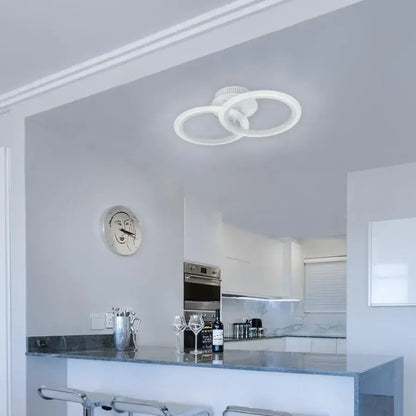 LED CHANDIER s dálkovým ovládáním Betty, 28W, 2 kruhy, chladné/horké/neutrální světlo, nestabilní, bílá